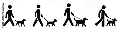 Person Walking Dog: Simple Icons for Pet Owners