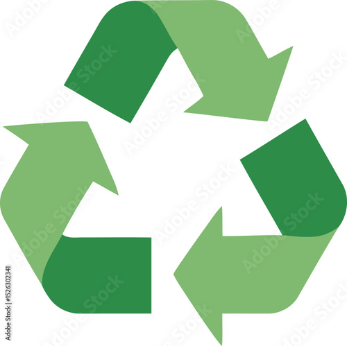 Classic green recycle symbol vector