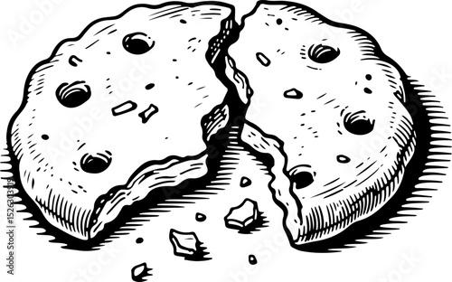 Cookies. Vector engraving style illustration