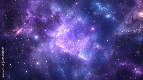 Cosmic Nebula A Stunning Display of Purple and Blue Celestial Wonders