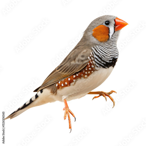 Colorful Zebra Finch - Isolated on Transparent Background