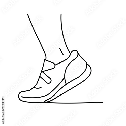 Running Shoe Illustration Athletic Footwear, Line Art, Active Lifestyle