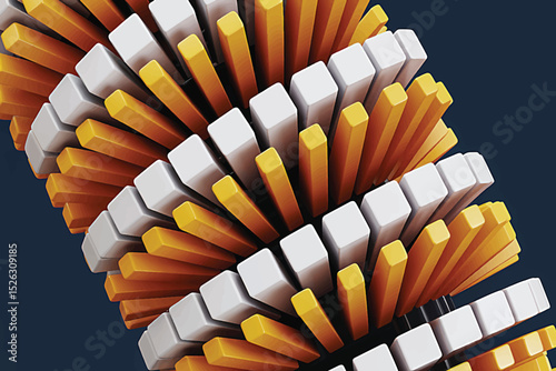 Colorful abstract background with circular and linear patterns resembling school supplies on white backdrop