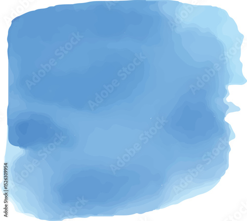A stunning single blue watercolor brush stroke with soft gradients and textured edges, ideal for creative designs, backgrounds, or digital art. This vibrant, abstract element offers a fresh, fluid aes