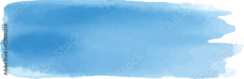 A stunning single blue watercolor brush stroke with soft gradients and textured edges, ideal for creative designs, backgrounds, or digital art. This vibrant, abstract element offers a fresh, fluid aes