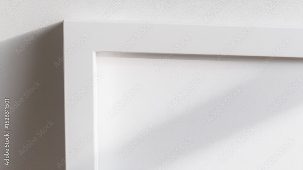 custom made wallpaper toronto digitalClose-Up of White Picture Frame Against a White Wall, Representing Simplicity and Minimalist Home Decor : Generative AI