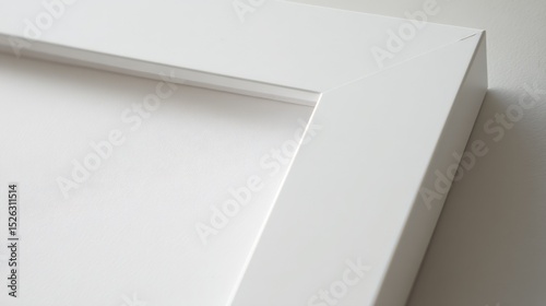 Close-Up of White Picture Frame Corner  Ideal for Mockups and Backgrounds  Representing Simplicity and Minimalist Lifestyle   Generative AI