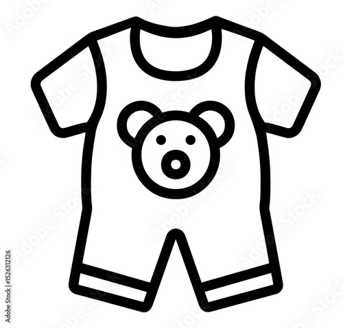 Newborn Baby Pajama with Bear Face Print. One-Piece Sleepwear for Infants, Comfortable Outfit for Bedtime, Early Childhood Clothing, Nursery Wardrobe Essential, Soft Sleep Suit for Baby Boys, Girls
