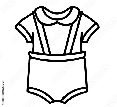 Baby Bodysuit with Decorative Collar and Suspenders – Comfortable Clothing for Newborn Boys or Girls, Classic Babywear for Photoshoots