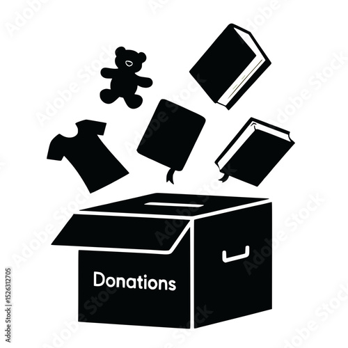 Donation Box with Teddy Bear Book and T-Shirt