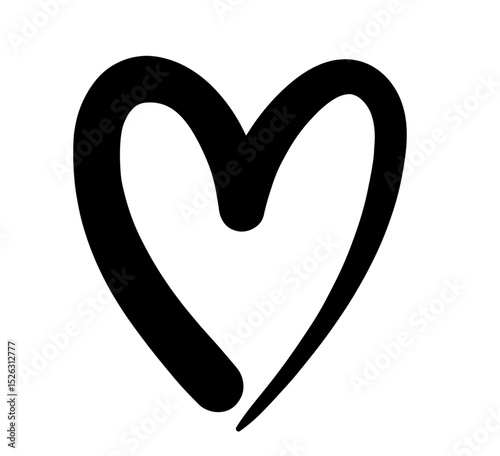 Heart Brushstroke Symbol – Hand-Drawn Style Love Emblem Representing Care