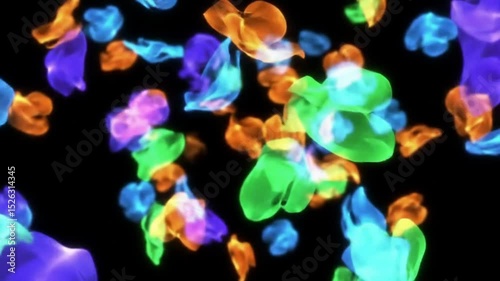 Abstract Colorful Shapes on Black Background