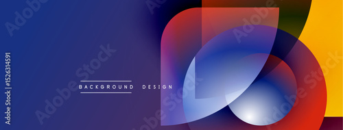 Abstract colorful design. Gradient blue transitions into orange, yellow hues. Overlapping shapes create dynamic visual effect. Text reads background design.