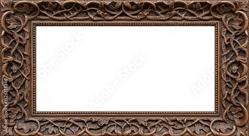 Ornate wood carved frame, vintage style.