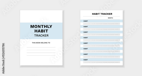 Template for tracking monthly habits. ideal for organizing goals and improving personal progress.