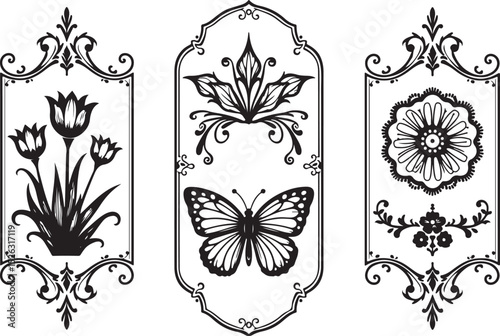 Elegant Butterfly Floral Panel Designs – Laser Cut & Cricut Compatible SVG Files

