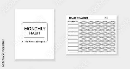 Habit tracker template for monitoring monthly habits and tracking daily progress efficiently.