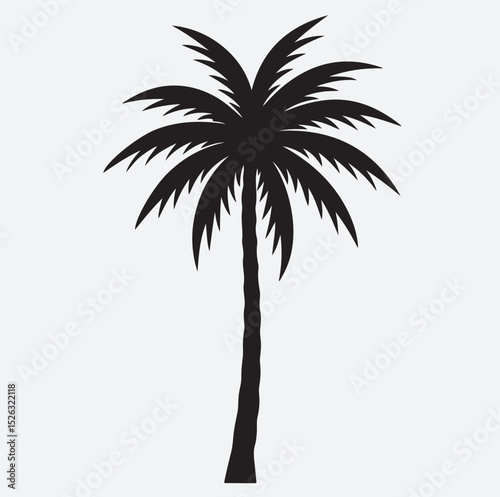 a minimal palm tree silhouette vector art illustration, silhouette of palm tree
