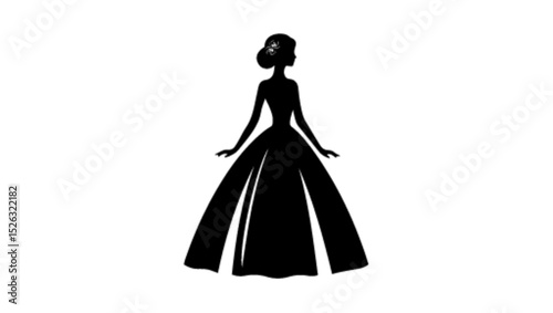 dress, bride, wedding, woman, fashion, beauty, gown, vector, princess, illustration, silhouette, people, model, dance, elegance, marriage, art, lady, clothing, bridal, costume, clothes logo vector 
