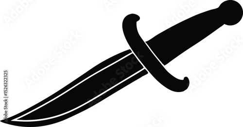 A simple, black-and-white silhouette of a hunting knife.