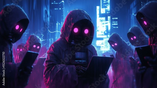 Cyber Ninja Digital Art Illustration - Futuristic and Evil
