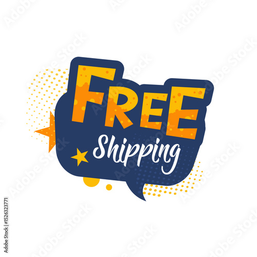 free shipping — colorful vector sticker, label, badge vector illustration