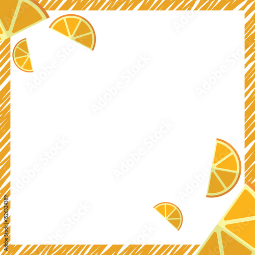 Orange fruits sliced background template design.