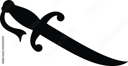 Elegant Black Dagger Silhouette for Design Projects
