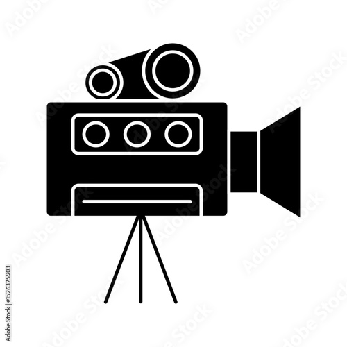  video camera icon white on background