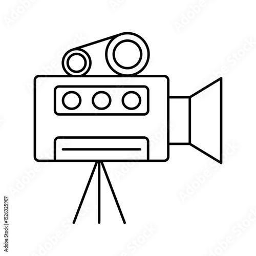  video camera icon white on background