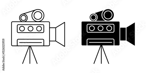  video camera icon white on background