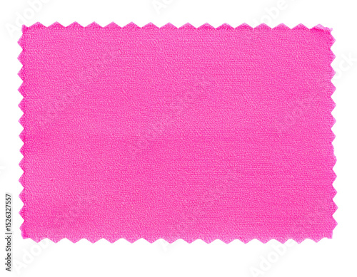 A rectangular piece of pink leather fabric with a lightly textured surface and zigzag-cut edges.