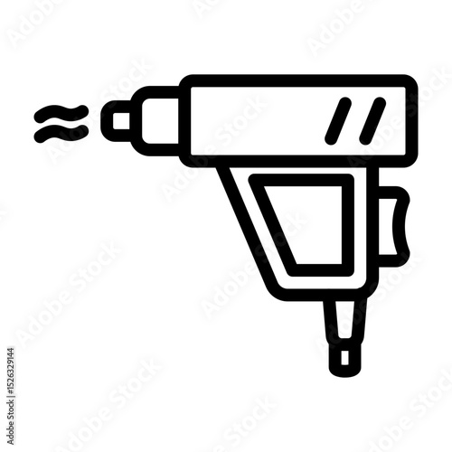 Heat Gun Vector Line Icon Design