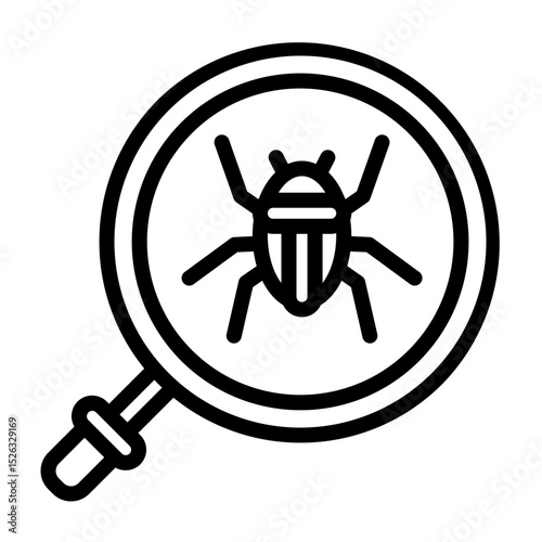 Virus Scan Vector Line Icon Design