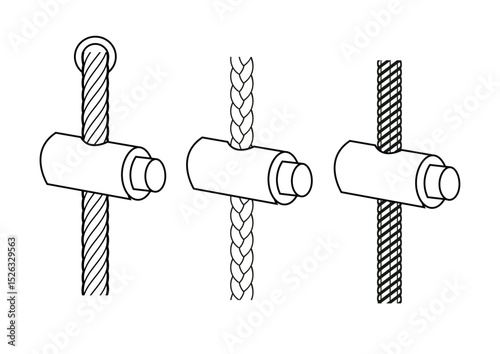 Toggle Cord Stopper Vector Illustration for Drawstrings and Fashion Technical Drawings