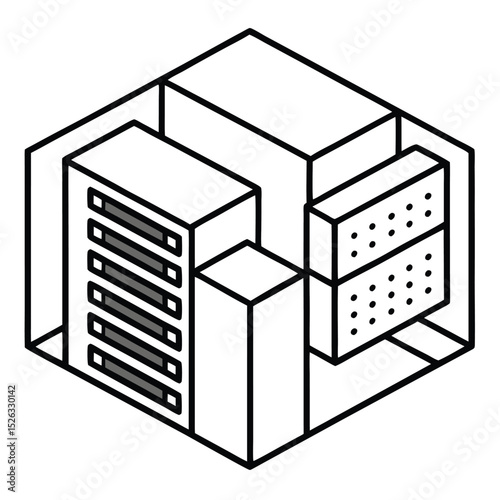 safe deposit box line art vector icon