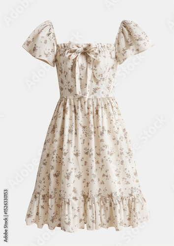 Floral summer dress with bow