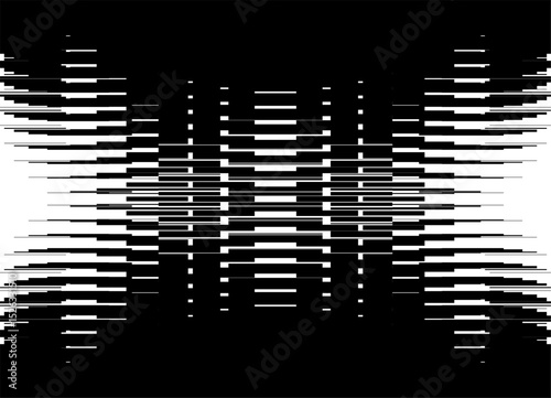 Striped black and white Vector pattern from abstract pixels. Modern design element. Vector digital background for covers, advertising, posters.