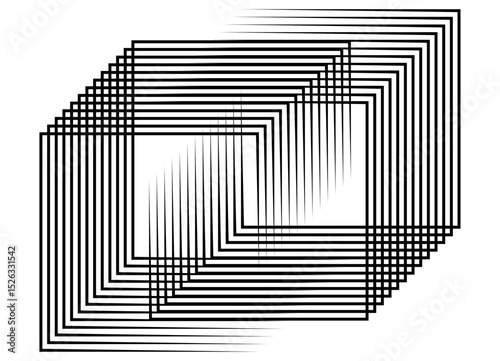 Abstract geometric shapes connecting, from thin black lines on a white background. Modern
design element. Vector background for covers, advertising, posters.