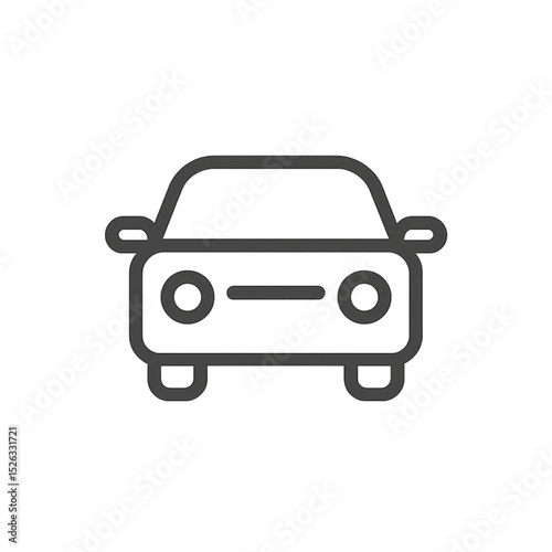 Line art illustration of a front view of a car  