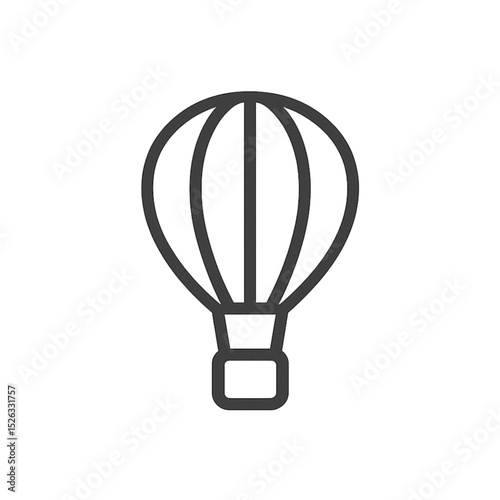 Simple line drawing of a hot air balloon icon  