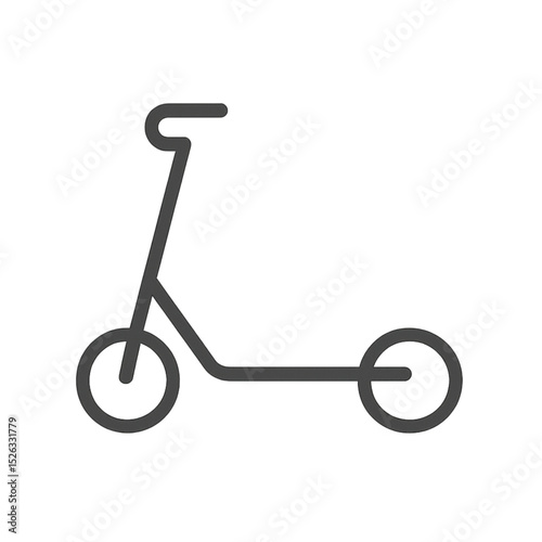 Outline of a scooter in minimalist style with simple lines  