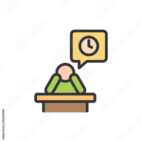 Stylized Illustration Of Stress And Time Management Challenges Icon