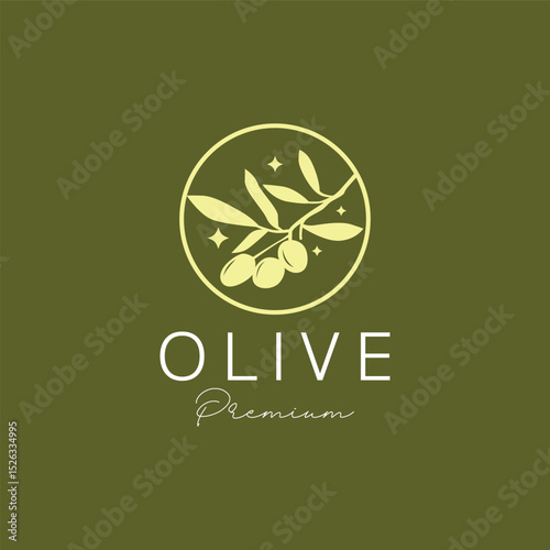 Elegant olive oil logo design