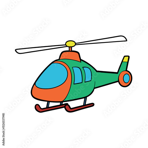 Colorful Helicopter Aviation Clipart