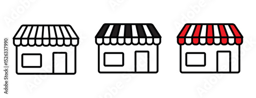 Shop icon set. store icon set. shopping symbol png and vector illustration on transparent background