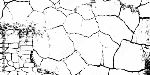 modern Texture grunge black or white of grunge cracks dust and scratches old wall texture vector background.