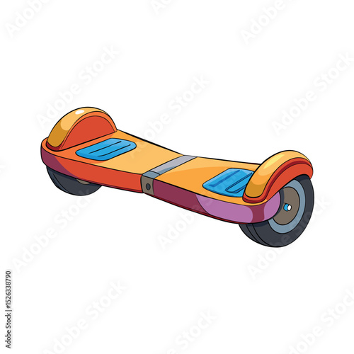 Hoverboard with Helmet Rider Vector Art