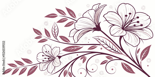 Seamless smoothly  pink  Flower , pattern and wallpaper design for decorations over a white background  vector illustration
