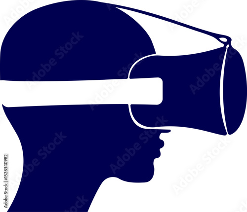 VR headset silhouette. Stereoscopic 3d vr illustration. Vector virtual digital cyberspace technology. Virtual Reality Headset vector illustration. AR headset. VR sunglass. Vector VR glasses
